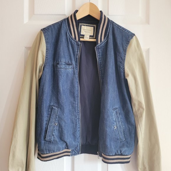 Forever 21 Denim Bomber Jacket - Picture 1 of 3